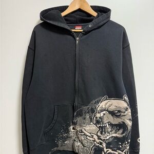 Vintage Y2K Icon Motorsports Pitbull Zip Up Hoodie